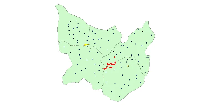 دانلود نقشه شیپ فایل (GIS) تقسیمات سیاسی شهرستان نیر سال 1400