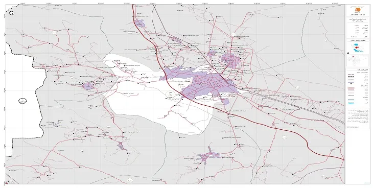 نقشه روستاهای شهرستان کاشان + کیفیت بالا