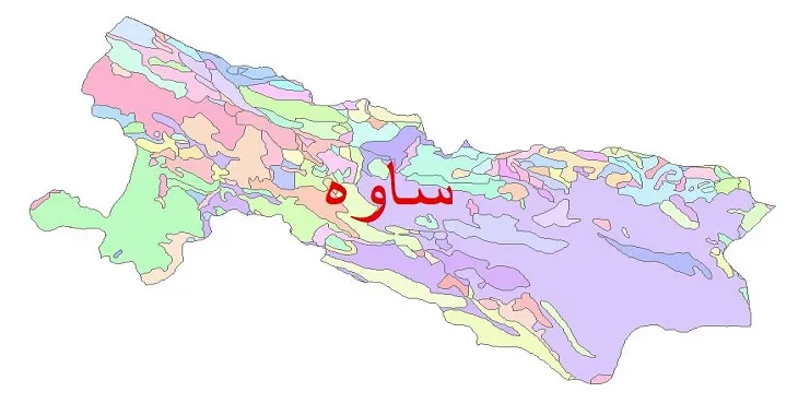 نقشه شیپ فایل (GIS) زمین شناسی شهرستان ساوه