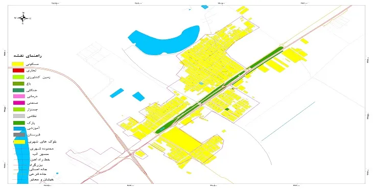 نقشه شیپ فایل (GIS) شهر شیبان 1404 + عکس با کیفیت