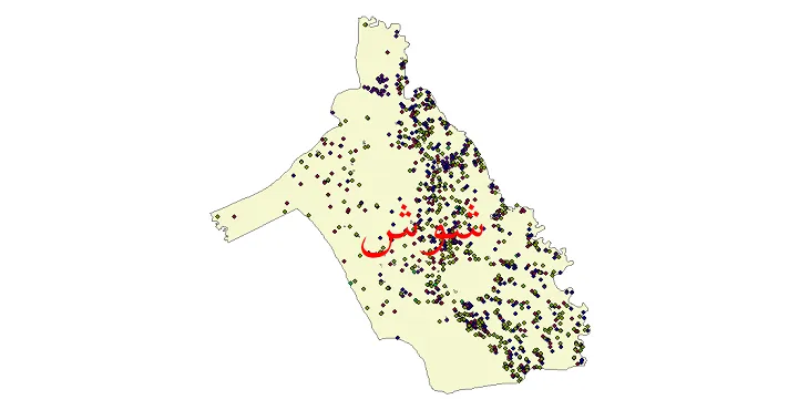 دانلود نقشه شیپ فایل جمعیت نقاط شهری و روستایی شهرستان شوش از سال 1335 تا 1395