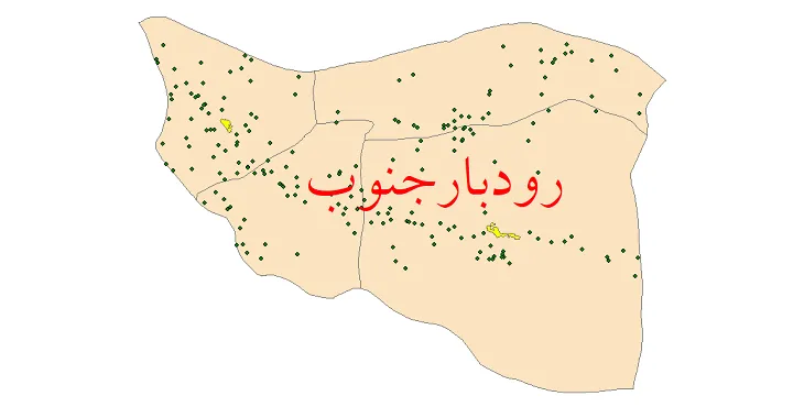 دانلود نقشه شیپ فایل (GIS) تقسیمات سیاسی شهرستان رودبار جنوب سال 1400