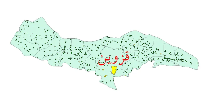 دانلود نقشه شیپ فایل (GIS) تقسیمات سیاسی شهرستان قزوین سال 1400