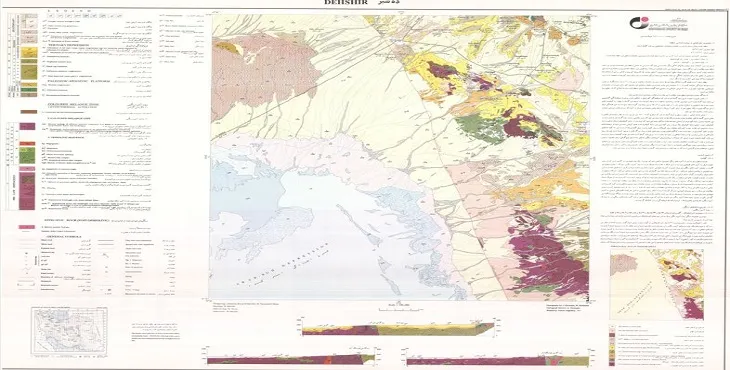 نقشه زمین‌ شناسی محدوده شهری دهشیر + تصویر با کیفیت بالا