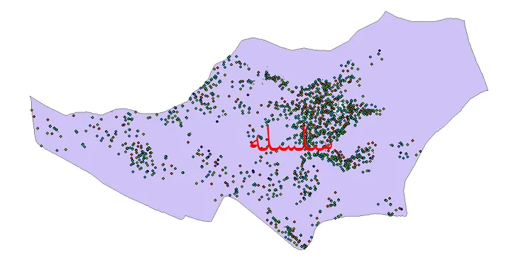 دانلود نقشه شیپ فایل جمعیت نقاط شهری و روستایی شهرستان سلسله از سال 1335 تا 1395