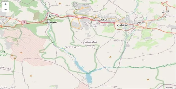 دانلود نقشه شهرستان پردیس + pdf با کیفیت بالا