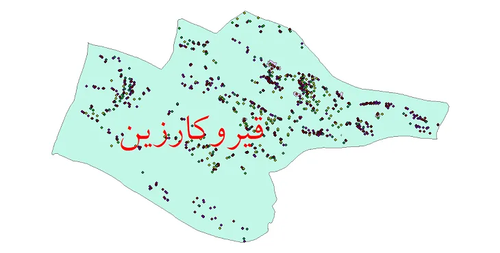 دانلود نقشه شیپ فایل جمعیت نقاط شهری و روستایی شهرستان قیر و کارزین از سال 1335 تا 1395