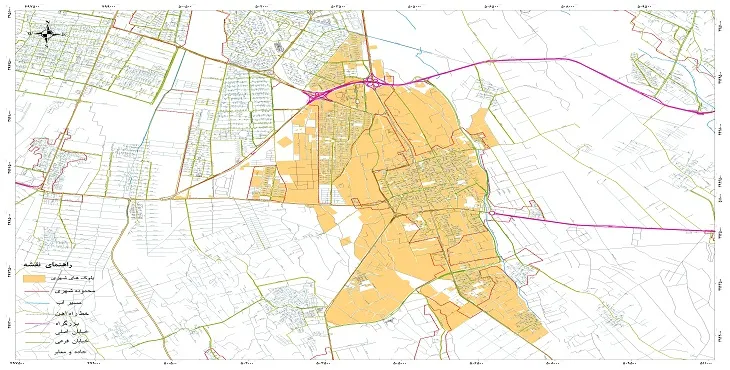 نقشه خیابان‌ها و معابر شهر شهریار + عکس کیفیت بالا
