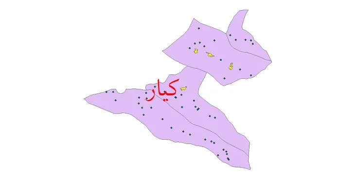 دانلود نقشه شیپ فایل (GIS) تقسیمات سیاسی شهرستان کیار سال 1400