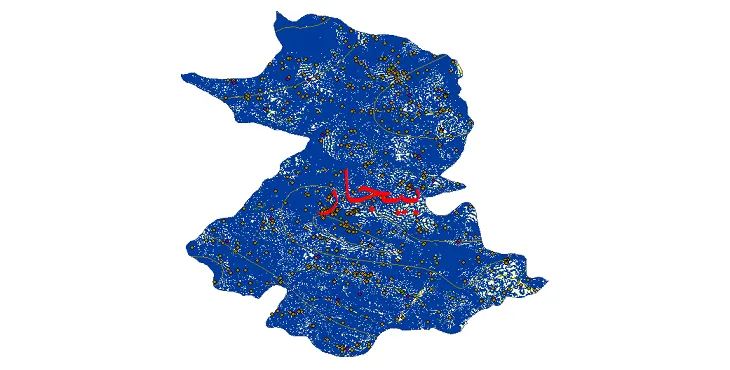 دانلود نقشه های شیپ فایل شهرستان بیجار + کاملترین لایه GIS
