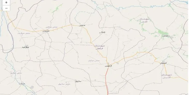 دانلود نقشه شهرستان فراهان + pdf با کیفیت بالا