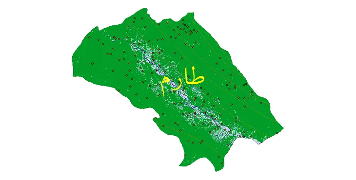 دانلود نقشه های شیپ فایل شهرستان طارم + کاملترین لایه GIS