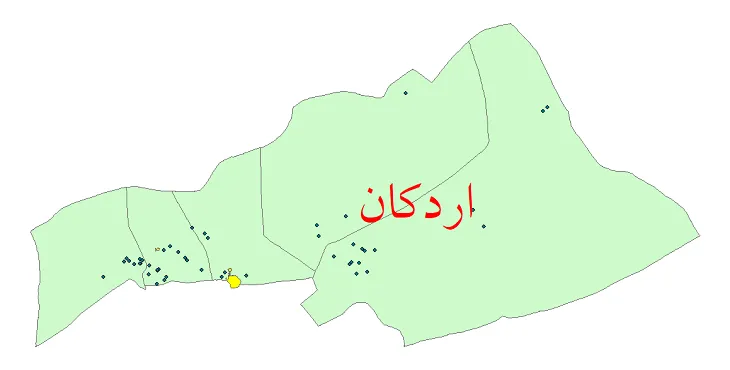 دانلود نقشه شیپ فایل (GIS) تقسیمات سیاسی شهرستان اردکان سال 1400