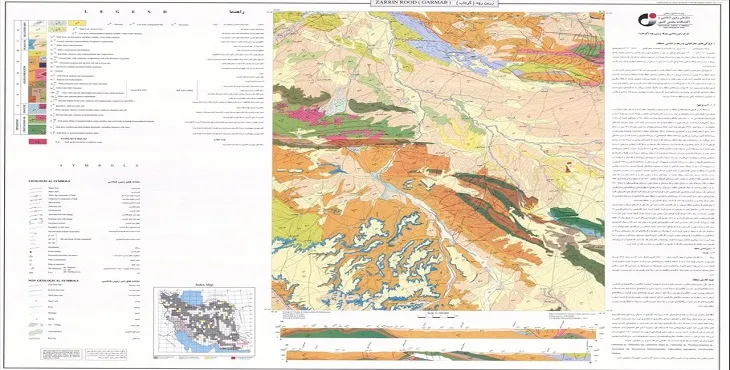 نقشه زمین‌ شناسی محدوده شهری گرماب + تصویر با کیفیت بالا