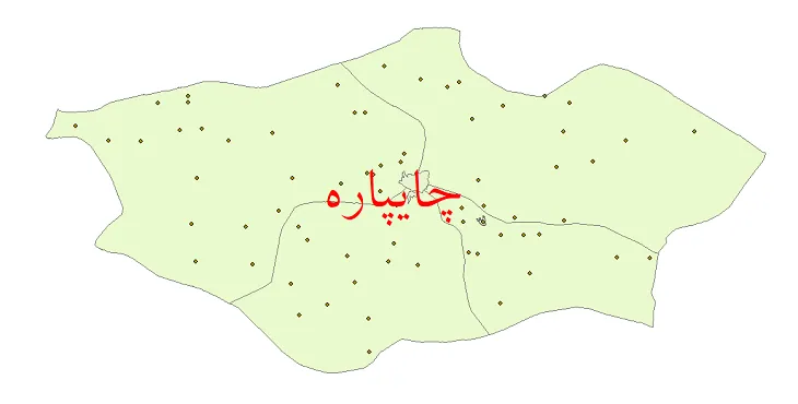 دانلود نقشه شیپ فایل (GIS) تقسیمات سیاسی شهرستان چایپاره سال 1400