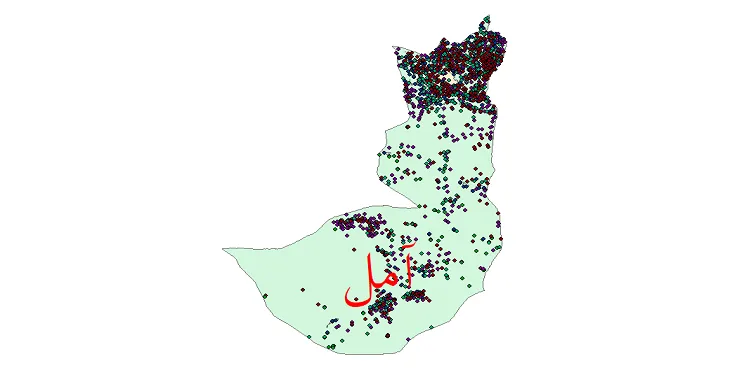 دانلود نقشه شیپ فایل جمعیت نقاط شهری و روستایی شهرستان آمل از سال 1335 تا 1395