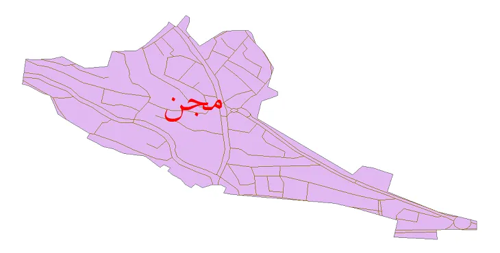 دانلود نقشه شیپ فایل شبکه معابر شهر مجن