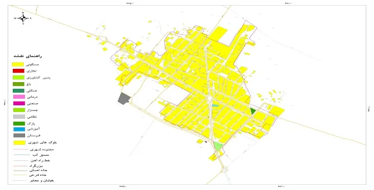 نقشه شیپ فایل (GIS) امین شهر 1404 + عکس با کیفیت