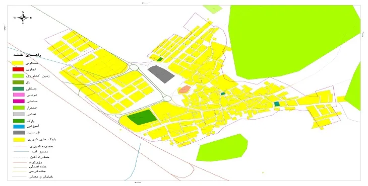 نقشه شیپ فایل (GIS) شهر بافران سال 1404 + عکس با کیفیت