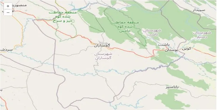دانلود نقشه شهرستان گچساران + pdf با کیفیت بالا