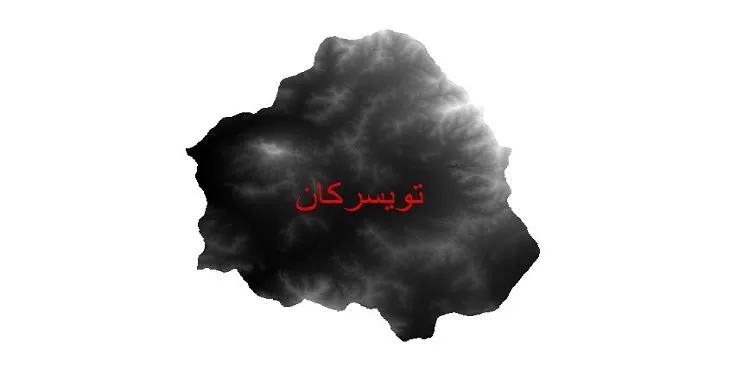 دانلود نقشه دم (DEM) شهرستان تویسرکان | دقت 30 متر