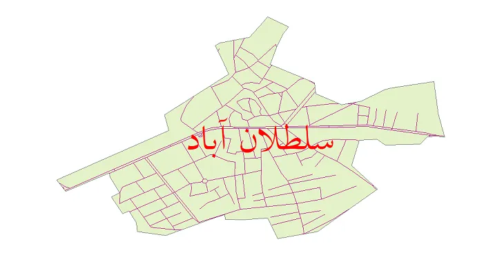 دانلود نقشه شیپ فایل شبکه معابر شهر سلطان آباد شهرستان خوشاب