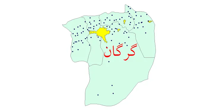 دانلود نقشه شیپ فایل (GIS) تقسیمات سیاسی شهرستان گرگان سال 1400