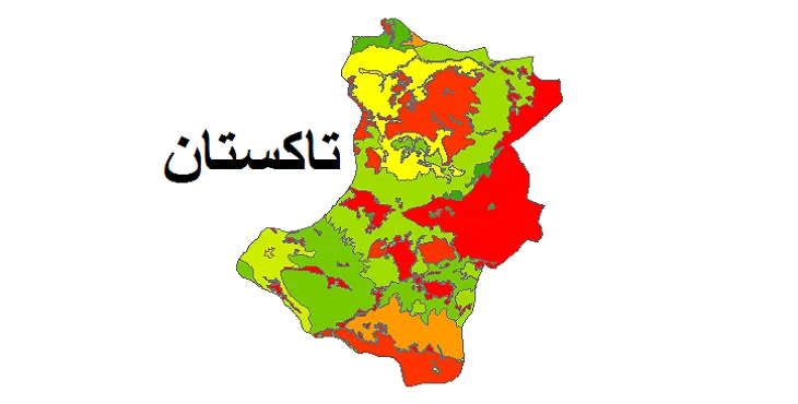 بروزترین نقشه شیپ فایل کاربری اراضی شهرستان تاکستان + PDF