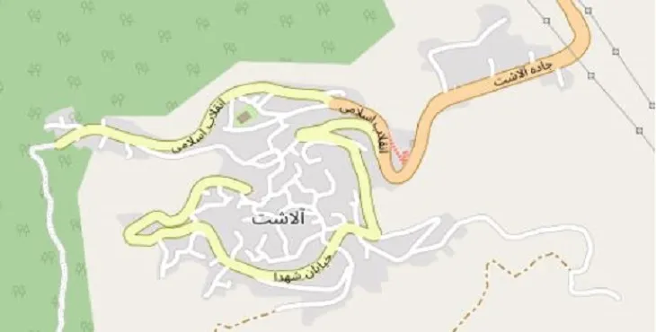 دانلود نقشه شهر آلاشت + pdf با کیفیت بالا