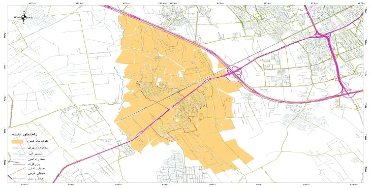 نقشه خیابان‌ها و معابر شهر چهاردانگه + عکس کیفیت بالا