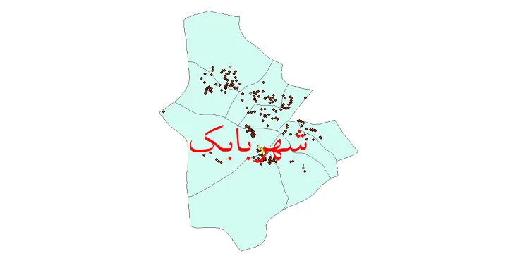 دانلود نقشه شیپ فایل (GIS) تقسیمات سیاسی شهرستان شهربابک سال 1400