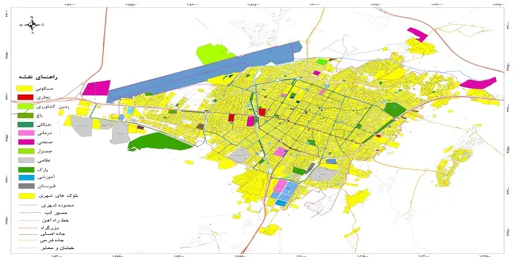 نقشه شیپ فایل (GIS) شهر بجنورد 1404 + عکس با کیفیت