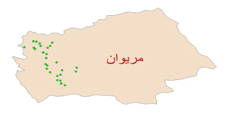 دانلود نقشه شیپ فایل کیفیت آب چاه های شهرستان مریوان
