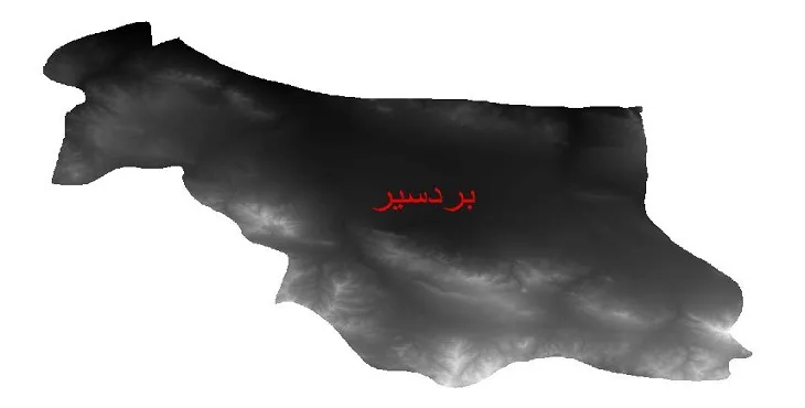 دانلود نقشه دم (DEM) شهرستان بردسیر | دقت 30 متر