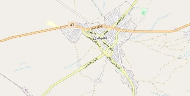 دانلود نقشه شهر کمیجان + pdf با کیفیت بالا