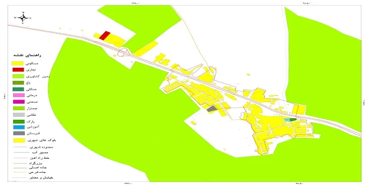 نقشه شیپ فایل (GIS) شهر کوهین 1404 + عکس با کیفیت