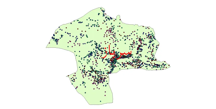 دانلود نقشه شیپ فایل جمعیت نقاط شهری و روستایی شهرستان سرباز از سال 1335 تا 1395