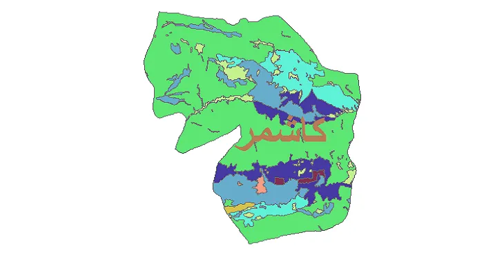بروزترین نقشه شیپ فایل کاربری اراضی شهرستان کاشمر + PDF