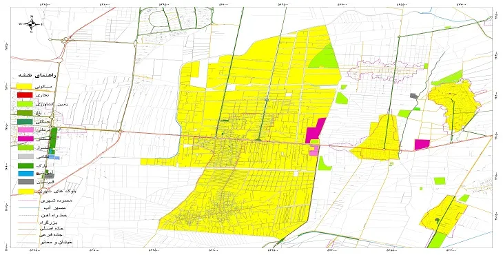 نقشه شیپ فایل (GIS) شهر گلدشت 1404 + عکس با کیفیت