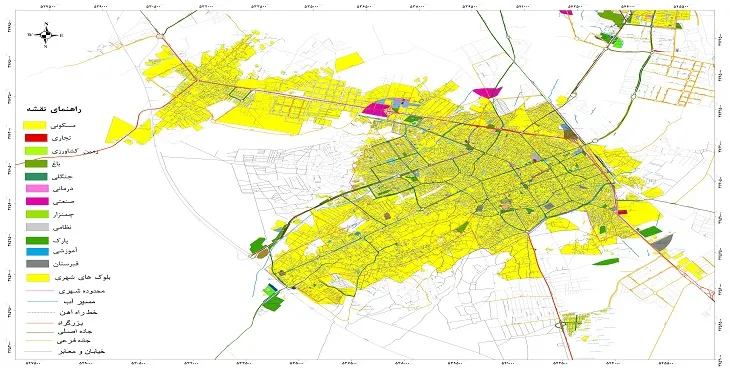نقشه شیپ فایل (GIS) شهر کاشان 1404 + عکس با کیفیت