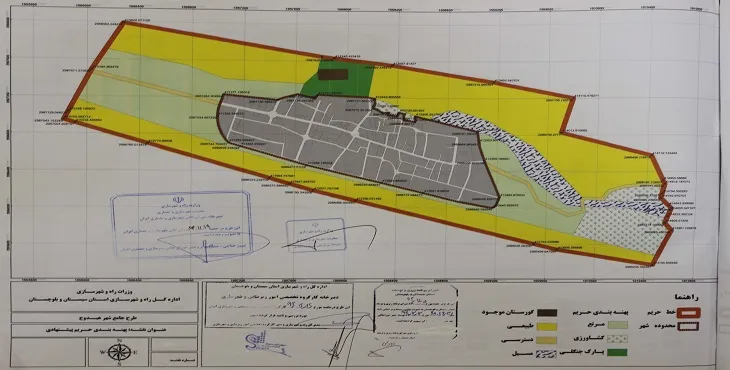 نقشه محدوده و حریم شهر هیدوج | کیفیت بالا