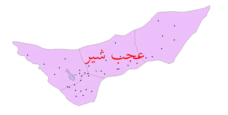 دانلود نقشه شیپ فایل (GIS) تقسیمات سیاسی شهرستان عجبشیر