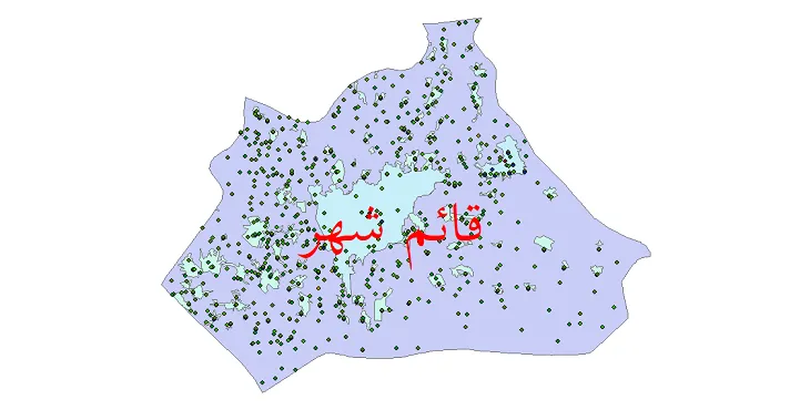 دانلود نقشه شیپ فایل جمعیت نقاط شهری و روستایی شهرستان قائمشهر از سال 1335 تا 1395