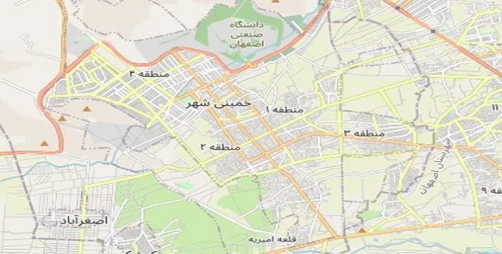 دانلود نقشه خمینی شهر + pdf با کیفیت بالا