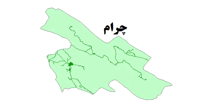 جدیدترین نقشه شیپ فایل راه های شهرستان چرام + PDF