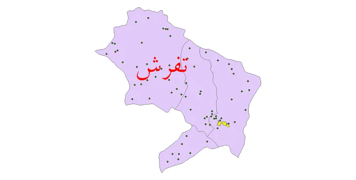 دانلود نقشه شیپ فایل (GIS) تقسیمات سیاسی شهرستان تفرش سال 1400