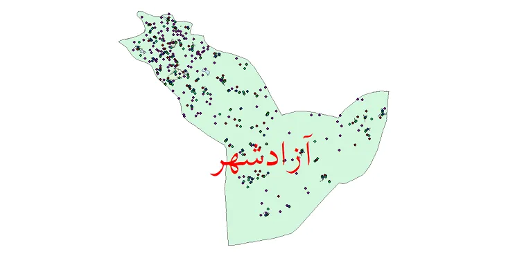 دانلود نقشه شیپ فایل جمعیت نقاط شهری و روستایی شهرستان آزادشهر از سال 1335 تا 1395