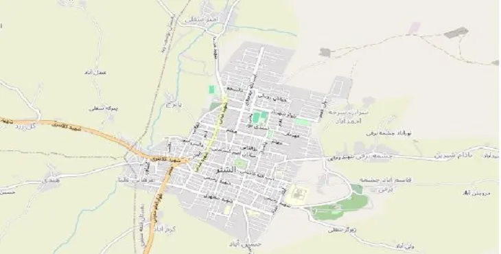 دانلود نقشه شهر الشتر + pdf با کیفیت بالا