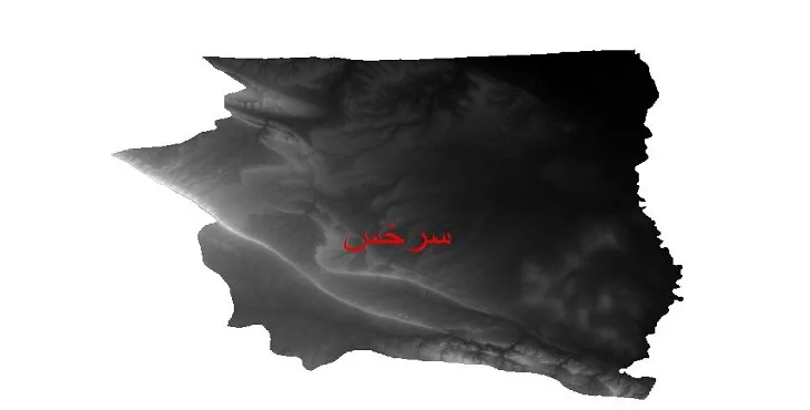 دانلود نقشه دم (DEM) شهرستان سرخس | دقت 30 متر