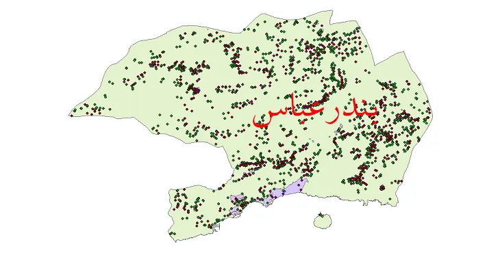 دانلود نقشه شیپ فایل جمعیت نقاط شهری و روستایی شهرستان بندرعباس از سال 1335 تا 1395